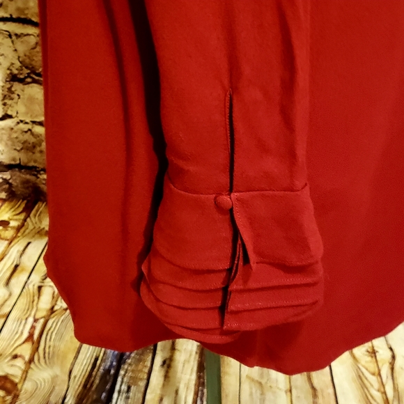 Soft Surroundings Poets Tunic Length Blouse Moroccan Red Medium - Picture 6 of 7